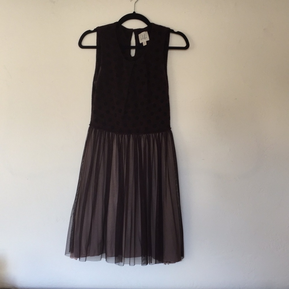 Tiered tulle polka dot dress